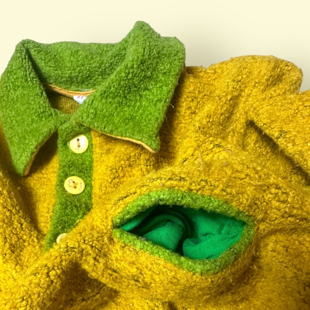 Vintage Toddler Caner Bebe Gold And Green Dog Long Sleeve Shirt Size 3 - Picture 9 of 12